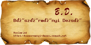 Böszörményi Dezső névjegykártya